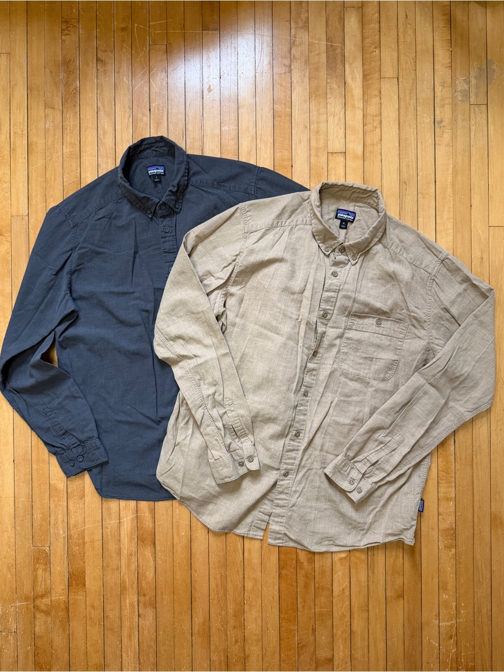 Patagonia Vjosa River Long Sleeve Shirt Mens Pima Organic Cotton Sz. L/XL (2)